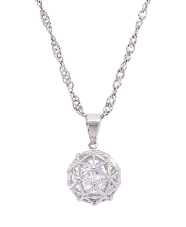 Macy's Cubic Zirconia Millennial Ball Pendant Necklace 16" in Fine Silver Plate & Reviews - Necklaces - Jewelry & Watches - Macy's