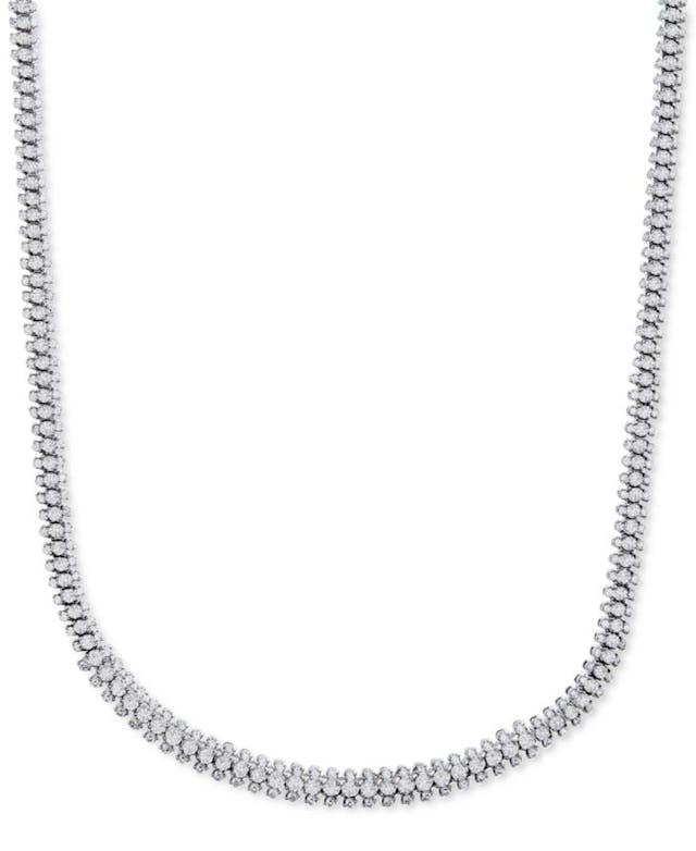 Macy's Diamond Triple Row 17" Tennis Necklace (10 ct. t.w). in 14k White Gold & Reviews - Necklaces  - Jewelry & Watches - Macy's