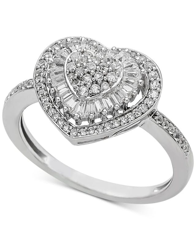 Macy's Diamond Heart Cluster Ring (1/2 ct. t.w.) in 14k White , Yellow or Rose Gold & Reviews - Rings - Jewelry & Watches - Macy's