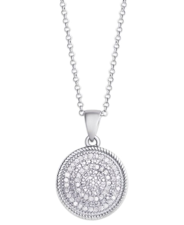 Macy's Diamond 1/4 ct. t.w. Circle Pendant Necklace in Sterling Silver & Reviews - Necklaces  - Jewelry & Watches - Macy's