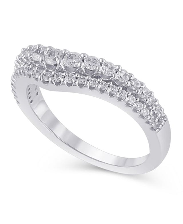 Macy's Certified Diamond (5/8 ct. t.w.) Contour Band in 14K White Gold & Reviews - Rings - Jewelry & Watches - Macy's