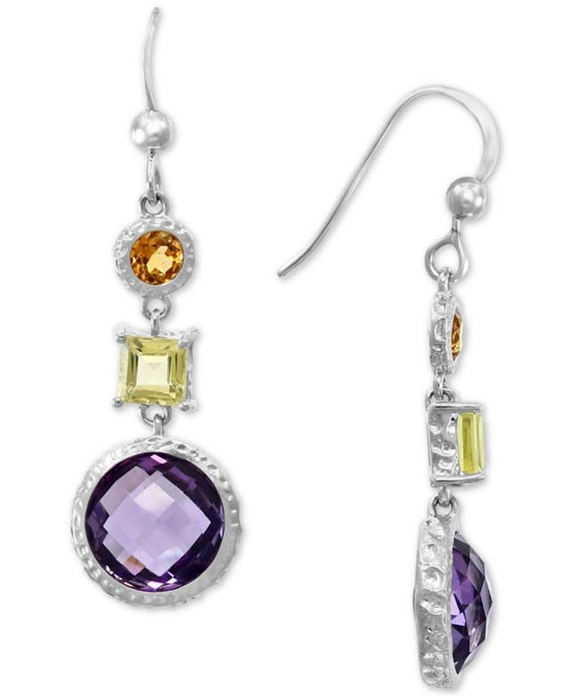 EFFY Collection EFFY® Multi-Gemstone Drop Earrings (8-1/2 ct. t.w.) in Sterling Silver & Reviews - Earrings - Jewelry & Watches - Macy's