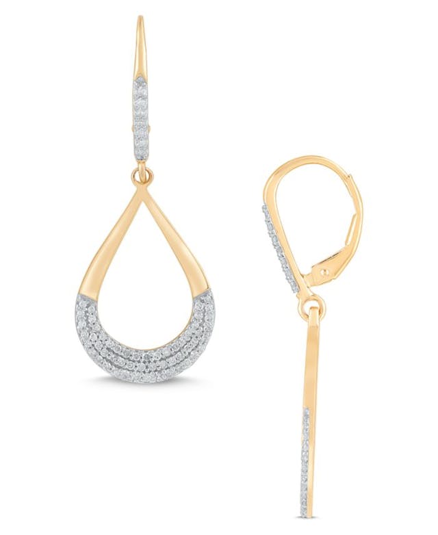 Macy's Diamond Dangle Earrings (1/2 ct. t.w.) in 14K Yellow Gold & Reviews - Earrings - Jewelry & Watches - Macy's