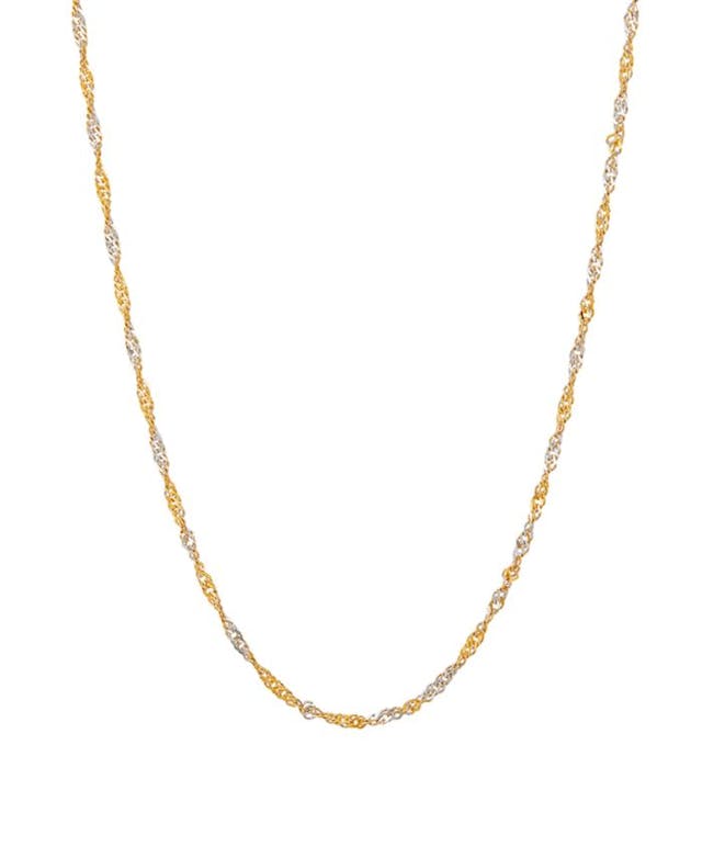 Italian Gold Polished Diamond Cut 18" Solid Singapore Chain in 10K Yellow Gold & Reviews - Necklaces  - Jewelry & Watches - Macy's