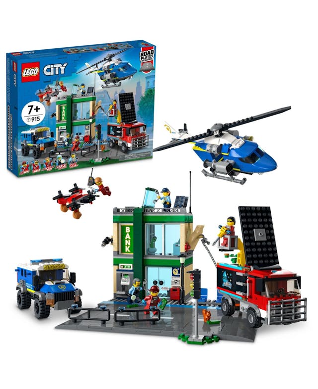 LEGO® City Police Chase at the Bank Building Kit, Multi-Model Police and Crook Toy Play Set, 915 Pieces & Reviews - All Toys - Macy's