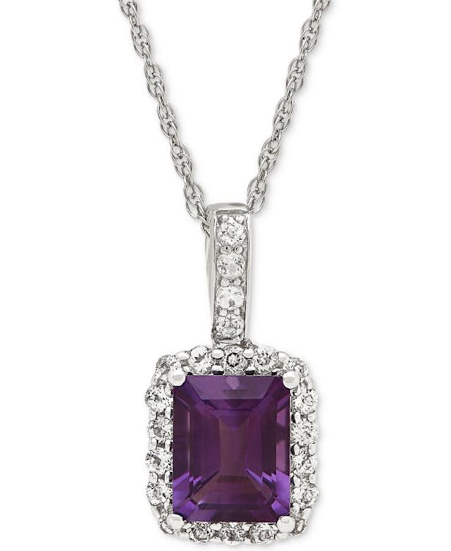 Macy's Blue Topaz (2-3/4 ct.t.w.) & White Topaz (5/8 ct. t.w.) Pendant Necklace in Sterling Silver (Also Available in Amethyst) & Reviews - Necklaces  - Jewelry & Watches - Macy's