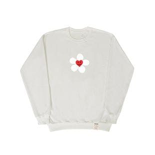 Big Flower Heart White Clip Sweatshirt_Ivory  | W Concept