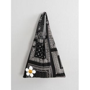 Paisley White Clip Flower Dot Eco Bag_Black  | W Concept