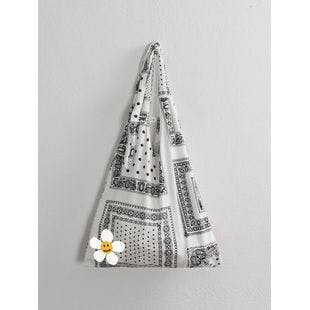 Paisley White Clip Flower Dot Eco Bag_White  | W Concept