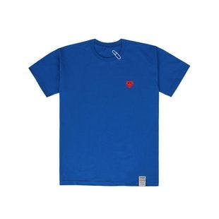 Small Heart White Clip Short Sleeve T-shirt_Cobalt  | W Concept