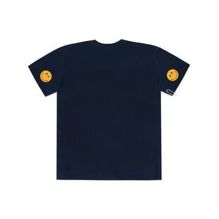 Elbow Smile White Clip Short Sleeve T-shirt_Navy  | W Concept