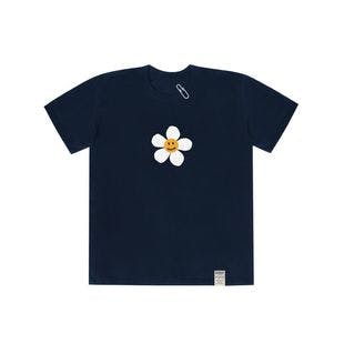 Big Flower Dot White Clip Sweatshirt_Navy  | W Concept