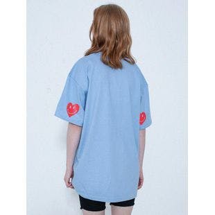 Elbow Heart Short Sleeve T-shirt_Sky Blue  | W Concept