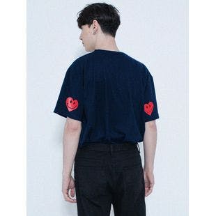 Elbow Heart Short Sleeve T-shirt_Navy  | W Concept