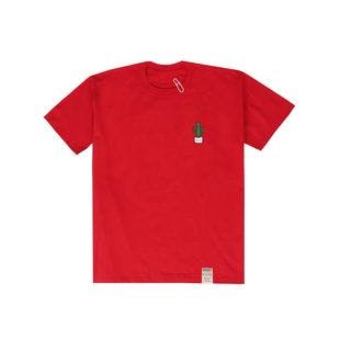 Cactus White Clip Short Sleeve T-shirt_Red  | W Concept
