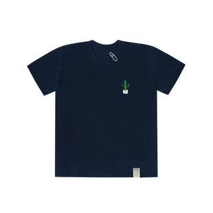 Cactus White Clip Short Sleeve T-shirt_Navy  | W Concept