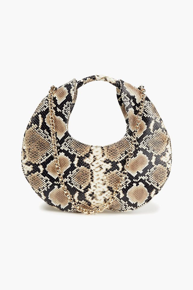 Lune snake-effect leather shoulder bag | THE OUTNET