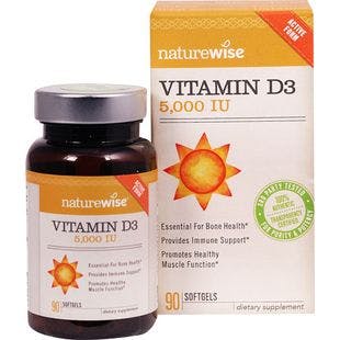 Naturewise Vitamin D3 -- 5000 IU - 90 Softgels - Vitacost
