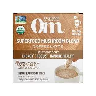 OM Mushroom Powered Coffee Latte Blend -- 10 Packets - Vitacost